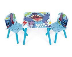 Disney Stitch Kinder Tafel en 2 Stoelen – Peuter Meubelset – 50x50 cm – Blauw – Vanaf 3 Jaar