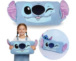 DISNEY Stitch Kussen met 3D-oren, decoratief, voor in de kamer, SHERPA 27x45 cm, OEKO-TEX