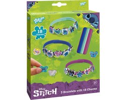 Disney Stitch Totum - 3 schuif armbandjes maken met 18 bedels en stickers - knutselen 21 -delige set speelgoed vanaf 3 jaar Lilo & Stitch schoencadeau Sint