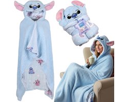 DISNEY Stitch | Warme deken | dikke deken met capuchon | fleece kleed met capuchon | sweatshirt-deken SHERPA | Draagbare deken | TV plaid met capuchon | 120x150 cm OEKO-TEX