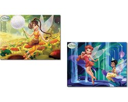 Disney - Tinkerbell - Fairies - Canvas - Muurschilderij - Wanddecoratie -Kinderkamer - Set van 2 stuks - 40x30cm groot.