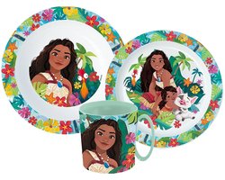 Disney Vaiana Lagoon serviesset, micro plastic set met mok 350 ml, Vaiana servies set, Vaiana, Kinderservies