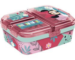 Disney's Minnie Mouse Kinderlunchbox – Broodtrommel met 4 vakken voor kinderen vanaf 4 jaar - Vaatwasserbestendig & BPA-vrij - Roze/Turquoise
