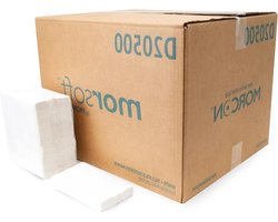 Dispenser Servetten - Papieren Servetten Wegwerp - Hygiënisch Afvegen - Gemaakt van Gerecycled Materiaal - 500 stuks - Wit