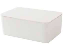 Dispenser voor vochtige doekjes - Toiletdoekjes Dispenser Box - Stofdichte Opbergdoos voor Tissues - Babydoekjes Dispenser Houder - Afgesloten Deksel om de Doekjes Vers te Houden - Herbruikbare Doos voor Vochtige Doekjes - Wit