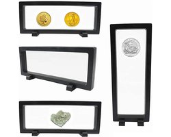 Display Box - 4 stuks vitrinekastje - transparant frame - displayframe - 3D zwevend displayframe - voor munten - sieraden - ketting - oorbel - medaillons - stenen - PET-ophanging - sieraden showcase