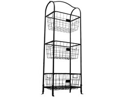 Display rek 3 manden zwart 40x23x113cm