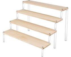 display standaard, trap, 4 dieren, acryl riser display, rek, standaard, dessertdisplay, standaard, cupcake-etagère, organizer voor specerijen, tafelorganizer voor parfum, cosmetica en verzamelstukken