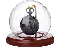 Display Stolp Metalen Haak - Vitrine - Showcase - Decoratieve Glazen Koepel - Houten Basis - 11,2x9,4 cm
