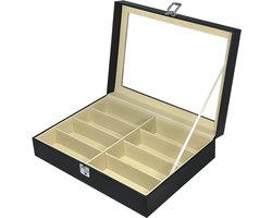 Display voor 8 glazen - praktisch en stijlvol - 1 stuk - PU en microvezel