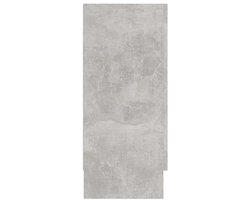 Displaykast – Vitrinekast – Opbergkast – Boekenkast – Servieskast – Grijs Beton Hout – 3.2+ Kubieke Voet Inhoud – Glasdeuren & Open Planken