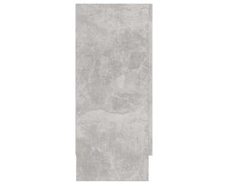 Displaykast – Vitrinekast – Opbergkast – Boekenkast – Servieskast – Grijs Beton Hout – 3.2+ Kubieke Voet Inhoud – Glasdeuren & Open Planken