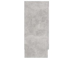 Displaykast – Vitrinekast – Opbergkast – Boekenkast – Servieskast – Grijs Beton Hout – 3.2+ Kubieke Voet Inhoud – Glasdeuren & Open Planken