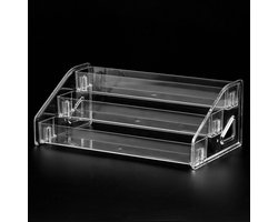 Displaystandaard - Make up organizer - Display riser rek - tafelrek voor make-uptafel - parfum - skincare - cosmetica-standaard - Transparante Acryl riser - Make-uptafel - Sieradenstandaard - 3-Laags - 31.3x12x8.4cm