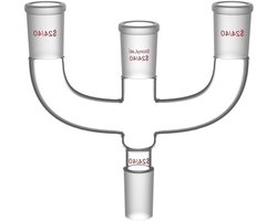 Distillatieadapter - Verbindingsadapter Lab - Meerdere Stoffen Distilleren - 4-Weg Ontwerp - 24/40 Slijping - Transparant