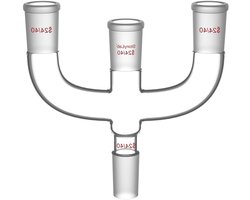 Distillatieadapter - Verbindingsadapter Lab - Meerdere Stoffen Distilleren - 4-Weg Ontwerp - 24/40 Slijping - Transparant