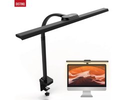 DistinQ Bureaulamp met Klem - Monitor lamp Dimbaar LED – Klemlamp – Bureau Lamp - Thuiswerken – Zwart - Handwerklamp - Borduurlamp - Hobbylamp
