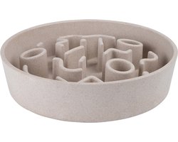 District 70 Bamboo Slowfeeder Beige - Hondenvoerbak - Ø21 cm