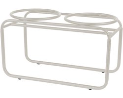 District 70 BUTLER - Verhoogde Voerbakstandaard - Handgemaakt van staal - Beige - Medium 42 x 20 x 24 cm