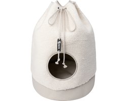 District 70 CASA Teddy - Trendy kattenhuis van superzachte stof - Afmetingen 45 x 45 x 60 cm - Cream