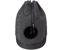 District 70 CASA Teddy - Trendy kattenhuis van superzachte stof - Afmetingen 45 x 45 x 60 cm - Donkergrijs