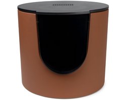 District 70 FUSE - Design Kattenbak met Cover - Incl. Koolstoffilter - Faux Leather Cognac