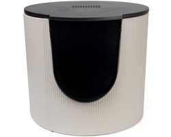 District 70 FUSE - Design Kattenbak met Cover - Incl. Koolstoffilter - Ribbed Tin Beige
