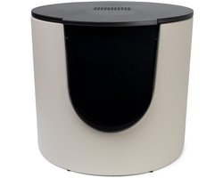 District 70 FUSE - Design Kattenbak met Cover - Incl. Koolstoffilter - Tin Beige