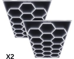DITA Hexagon LED Verlichting 2x - Hexagon LED Lamp - Kapper verlichting - Hexagon Led Panelen - Garage Verlichting - Auto Verlichting - Vervormbare Wandpanelen - Salon verlichting - Detail Verlichting Dita