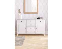 DİVA COUNTRY MERGA LADENKAST – Ladekast met Laden – Houten Ladekast – Opbergkast – Kledingkast – Ruime Opbergruimte – Ladenkast voor Slaapkamer, Woonkamer en Hal – Country Stijl – Praktische Opbergkast voor Kleding en Accessoires – Modern Design