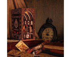 DIY miniatuur poppenhuis Booknook Kit - 3D houten puzzel boekensteun - boekenkast invoegen decoratie met ledlicht - Alice in Wonderland - voor jongeren en volwassenen