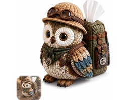 DIY Naaipakket voor Tissuebox met Gequilte Uil Motief |Schattige Patchwork Stoffen Servethouder |Handgemaakt Knutselproject voor Volwassenen | Creatieve Woondecoratie | Uniek Cadeau voor Thuis, Kantoor & Feestdagen（Ontdekkingsreizigeruil）| Cyslmuk®