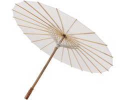DIY papieren parasol - Wit - Massief houten baleinen - Voor strand, fotografie, decoratie - 83cm