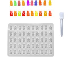 DIY Silicone Mould - Mini Candy Mould - Rubber Bear Moulds voor Candy - Jelly - Chocolate - Bummy Bear Shape + 1 Dropper