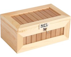 DIY Useless Box van Hout 21×14×11 cm - Interactief Stress Relief Speelgoed met Schattige Tijger voor Bureau Decoratie en Cadeau