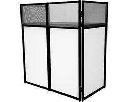 DJ Booth Meubel - 105 x 57 x 113.5 cm - Opvouwbaar Draagtas - Stretch Panelen Zwart/Wit