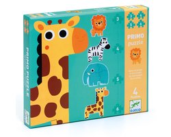 Djeco Diertjes uit de zoo - 4 puzzels - 3, 4, 5 en 6 stukjes