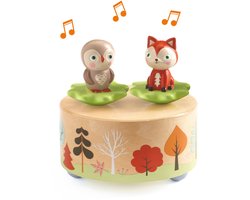 Djeco houten muziekdoos Melody of the woods bosdieren.