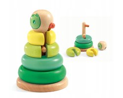 Djeco Houten Stapelpiramide Eend - Educatief Speelgoed 12m+