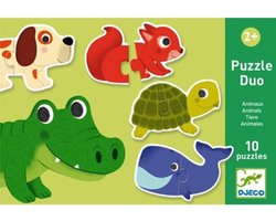 Djeco Puzzel duo - Dieren - 10 x 2 stukjes