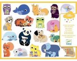 Djeco stickers dierenmoeders en baby's - FSC MIX - grote kinderstickers.