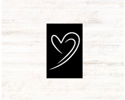 Djemzy - Hartje op plaat- wanddecoratie woonkamer - wanddecoratie slaapkamer - wandversiering - muurversiering - wandpaneel - wall art - hout - zwart - Valentijnscadeau - liefde - love - MDF 6 mm