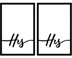 Djemzy - his - his - 2-delig- wanddecoratie woonkamer - wanddecoratie slaapkamer - huwelijkscadeau - wandversiering - muurversiering - wandpaneel - wall art - housewarming cadeau - hout - zwart - gay - homo - liefde - love - stelletje - MDF 6 mm