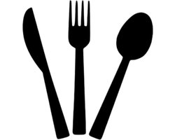 Djemzy - Mes, vork, lepel - 3-delig - groot - wanddecoratie woonkamer - wanddecoratie slaapkamer - keuken- wandversiering - muurversiering - wandpaneel - wall art - hout - zwart - bestek - eten - MDF 6 mm