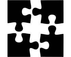 Djemzy - puzzle - 4-delig - klein- wanddecoratie woonkamer - wanddecoratie slaapkamer - wandversiering - muurversiering - wandpaneel - wall art - hout - zwart - grappig - MDF 6 mm