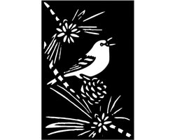 Djemzy - raamdecoratie woonkamer/slaapkamer - raamscherm - raamluik - vensterbank decoratie - hout - zwart - dieren - Raampaneel vogel op plaat - raamdecoratie op voet - ornament op voet voor binnen - ornament vensterbank - MDF 6 mm