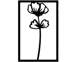 Djemzy - Raampaneel bloemetje in frame - raamdecoratie woonkamer/slaapkamer - raamscherm - raamluik - vensterbank decoratie - decoratie op voet - housewarming cadeau - hout - zwart - bloemen -planten - MDF 6 mm