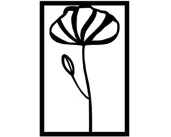 Djemzy - Raampaneel klaproos in frame - raamdecoratie woonkamer/slaapkamer - raamscherm - raamluik - vensterbank decoratie - decoratie op voet - housewarming cadeau - hout - zwart - bloemen -planten - MDF 6 mm