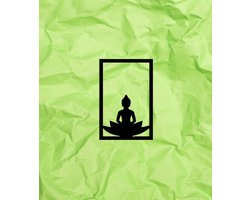Djemzy - Raampaneel silhouette boeddha op blad in frame - raamdecoratie woonkamer/slaapkamer - raamscherm - raamluik - vensterbank decoratie - decoratie op voet - housewarming cadeau - hout - zwart - rustgevend - MDF 6 mm