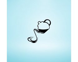 Djemzy - Thee inschenken- wanddecoratie woonkamer - wanddecoratie slaapkamer - keuken- wandversiering - muurversiering - wandpaneel - wall art - hout - zwart - drinken - MDF 6 mm